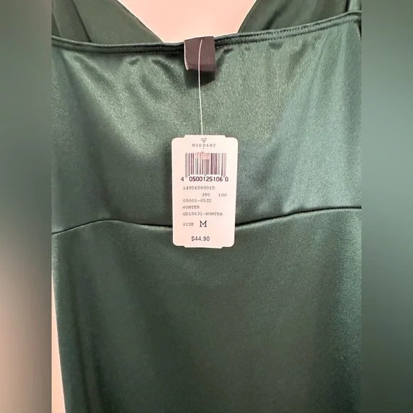 Windsor festive mood ruched midi dress size M emerald green - Picture 4 of 4